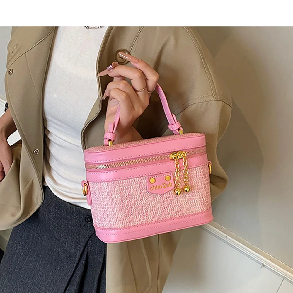 

Designer Luxury Bag Fashion Design Pink Box Square Handbags Women Mini Party Crossbody Bag Color Contrasting One Shoulder Bags