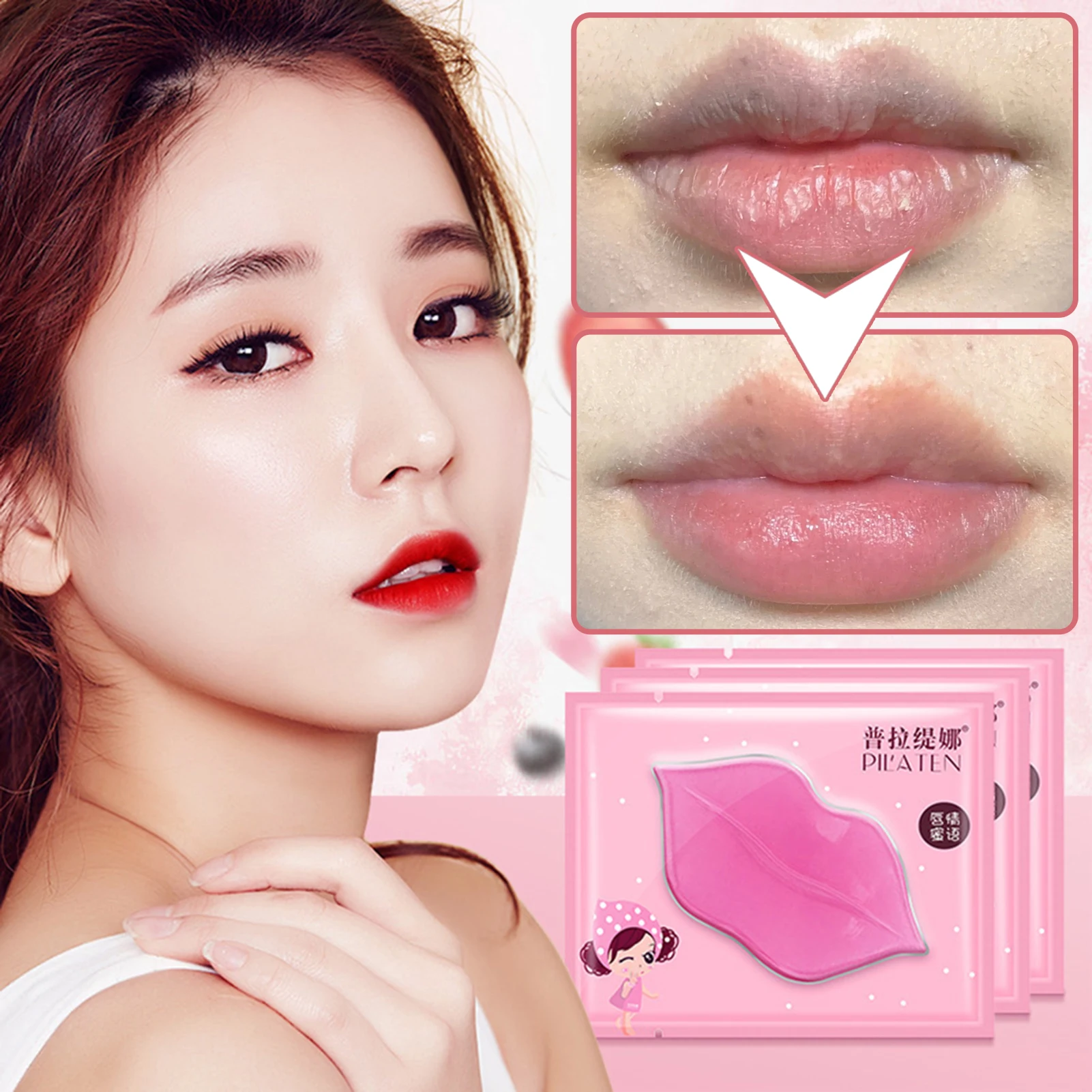 Moisturizing Lip Mask,Crystals Collagen Hydrating Lip Patch,Anti-Aging Smoothing Fine Lines-Lip Patch,For Dry Lips 5/10/15pcs