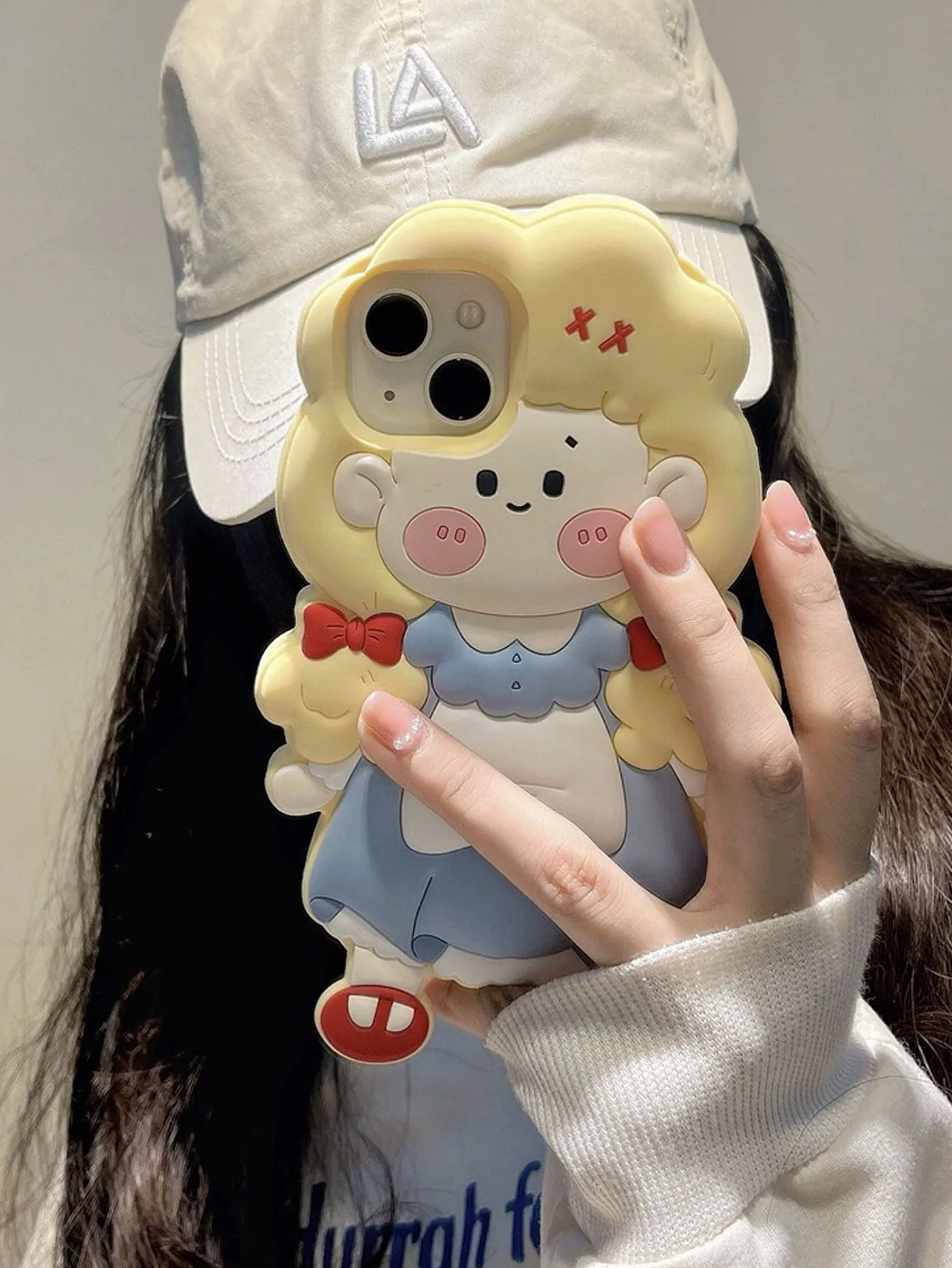 Cartoon Cute Girl Suitable For 14ProMax Phone Case iPhone 13 12 Silicone 11 15 Pro Fall Protection Case Full Package Soft