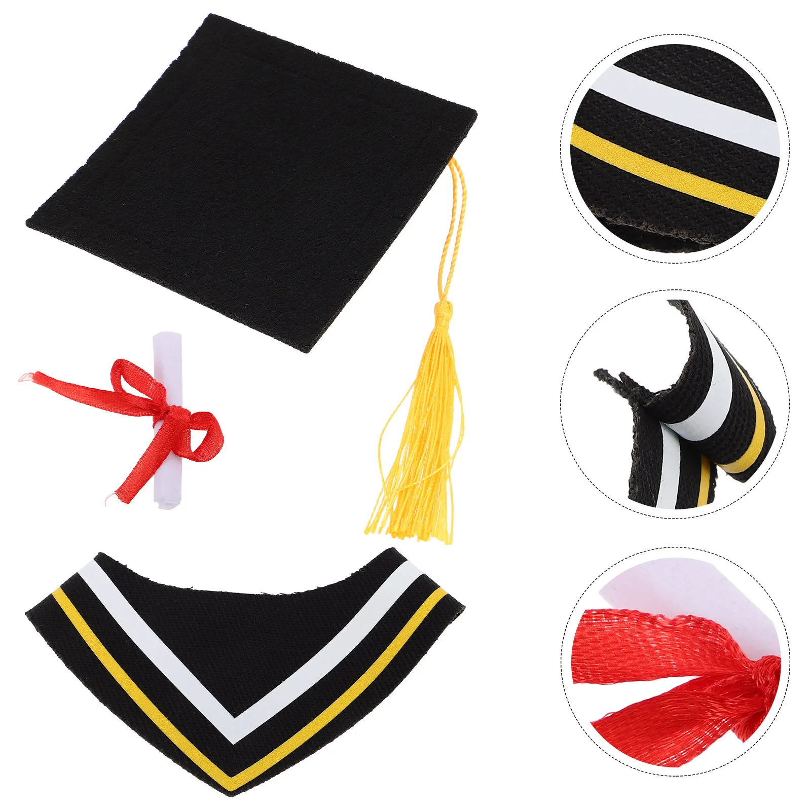 

Graduation Bear Clothes Gown and Cap Outfit for Stuffed Animals Versatile Bachelor Doctoral Degree Theme Soft Comfortable