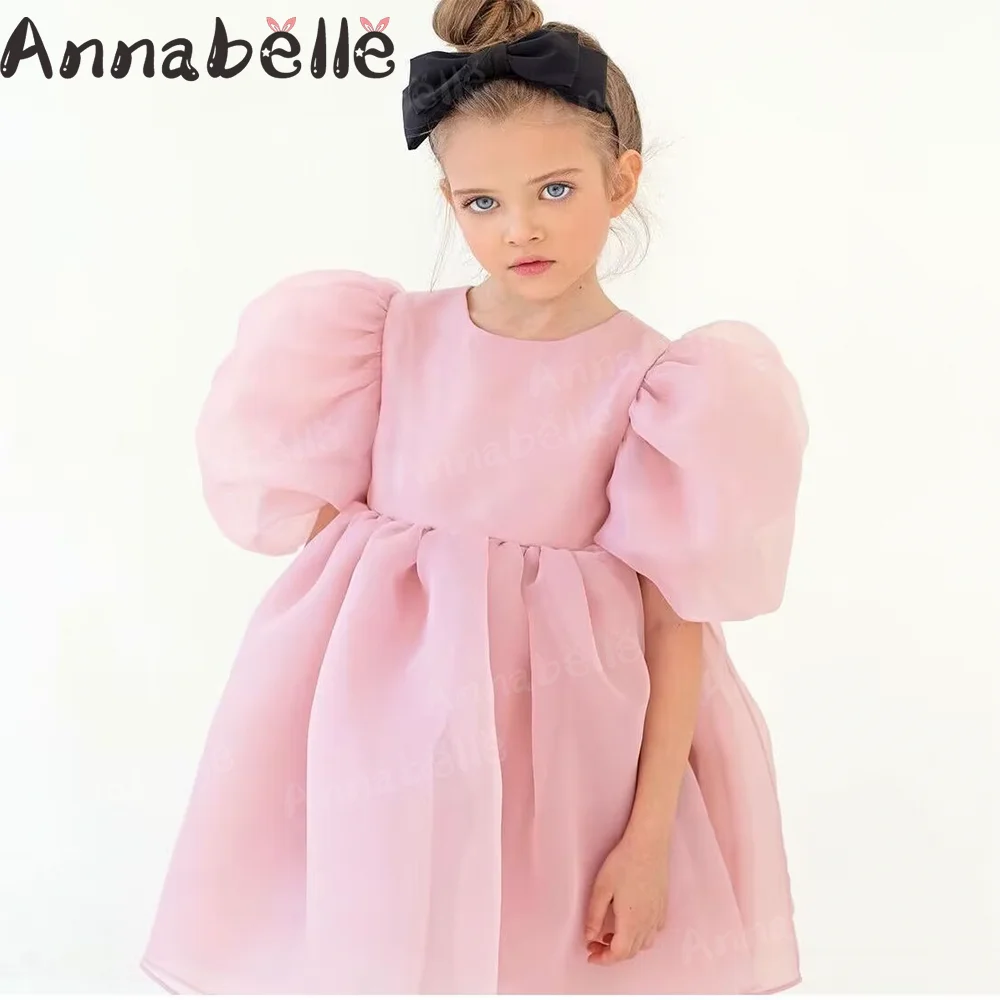 Annabell-子供、ふくらんでいる花の女の子、誕生日、結婚披露宴のためのプリンセスドレス