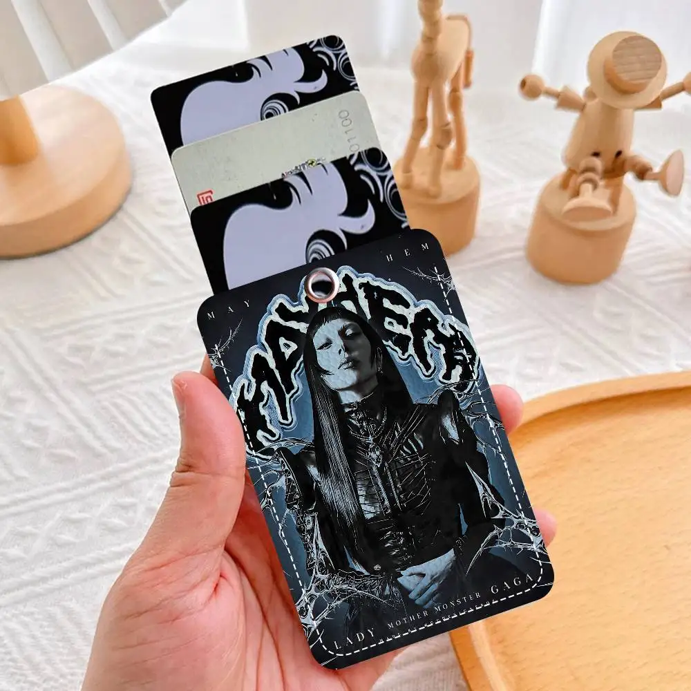 الكلاسيكية المغني L-Lady G-Gaga الكرتون بطاقة المفاتيح أنيمي الأزياء قلادة حقيبة معرف الباب بطاقة حالة حافلة بطاقة لطيف #5