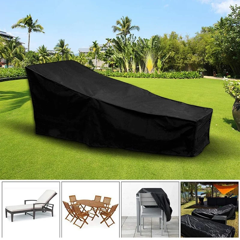 1 Pack Outdoor Sun Lounger Cover, Waterproof Garden Wicker Chair Sunbed Cover, Terrace Furniture Protection Layer-New