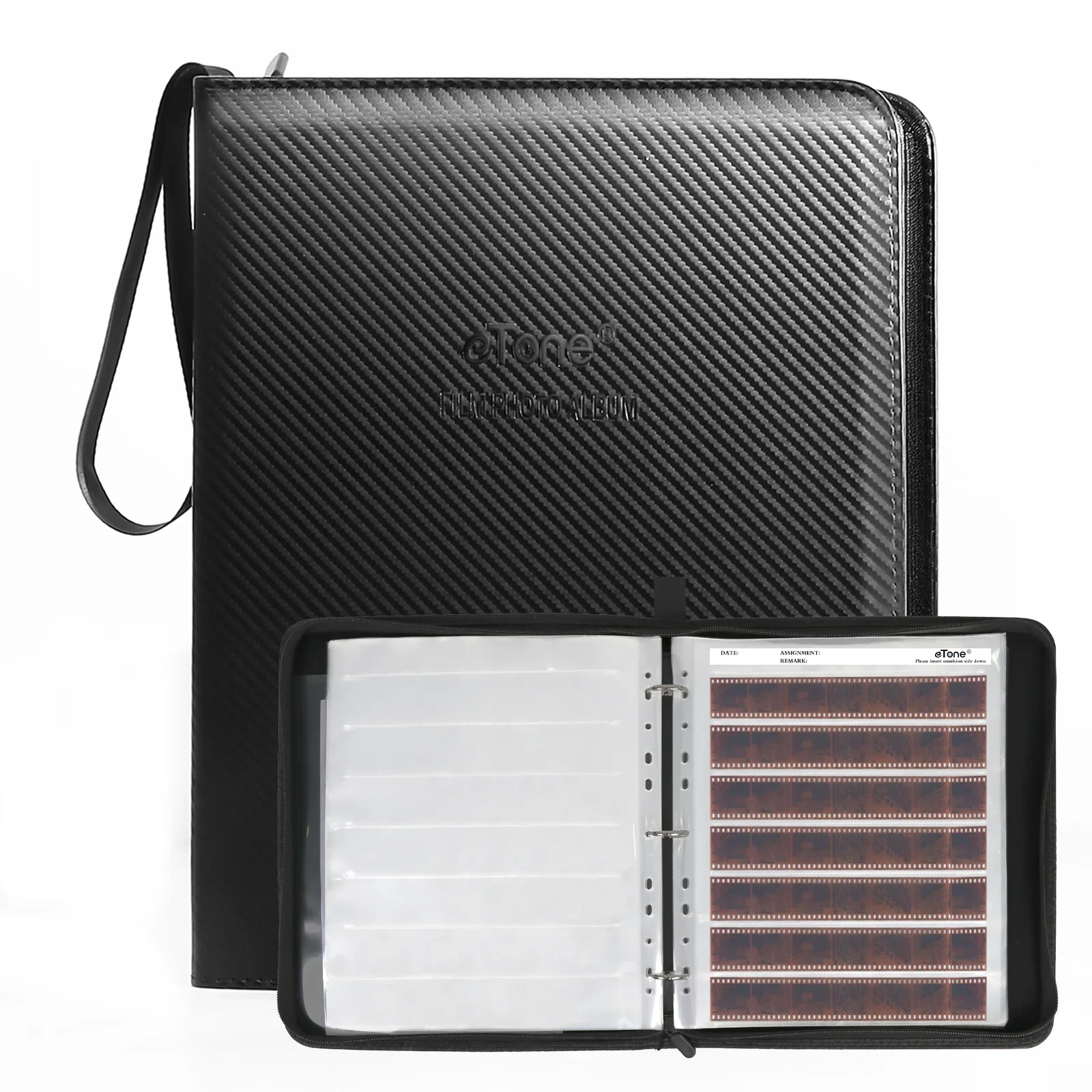 طقم تخزين سلبي من فيلم eTone ألبوم تخزين أرشيف الصور مع 50 قطعة صفحة حامي تخزين سلبي خالية من الأحماض