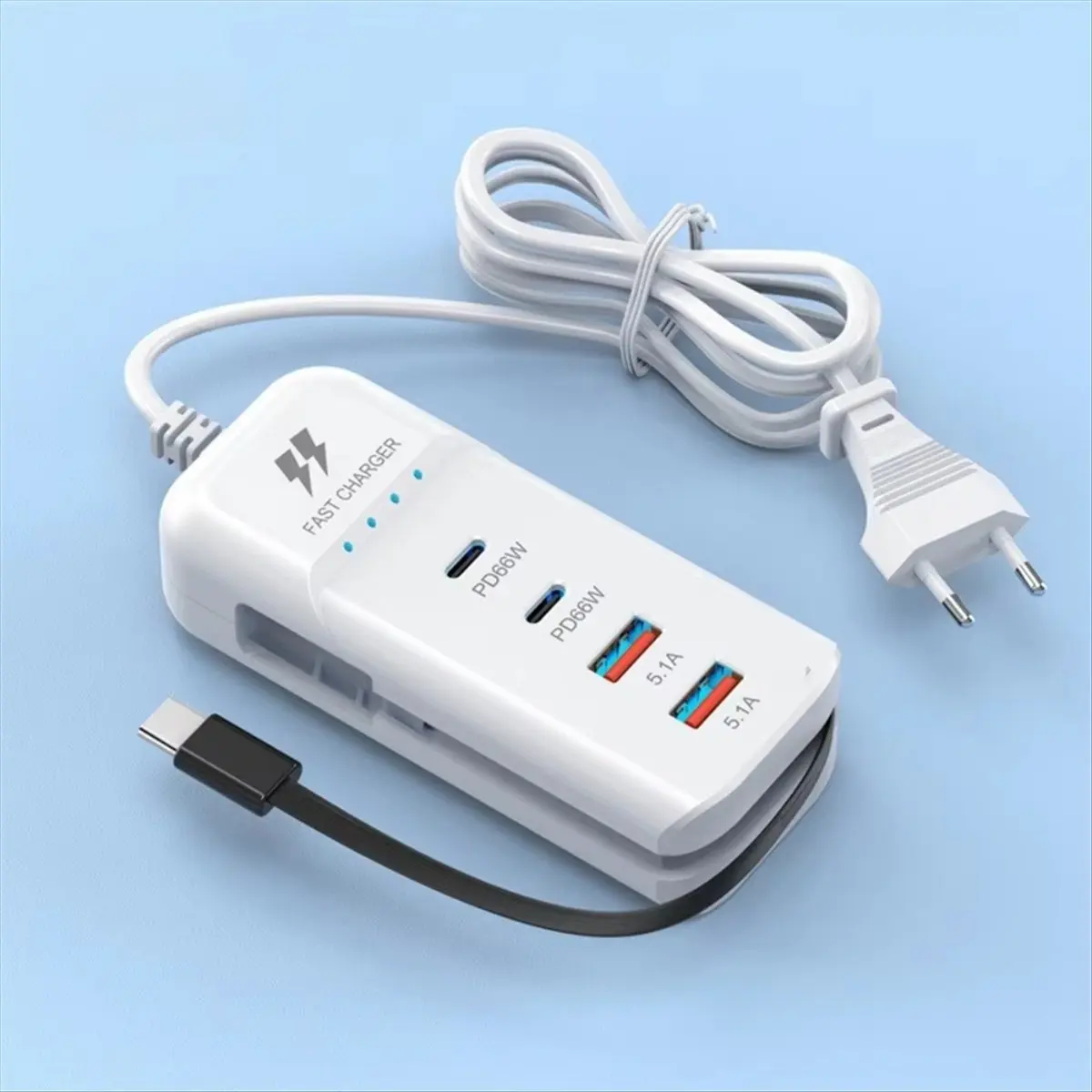 a91p-carregador-de-parede-usb-pd-de-66w-com-carregamento-rapido-adaptador-hub-usb-de-4-portas-extensao-usb-tipo-c-tomada-com-cabo-tipo-c-plugue-eu