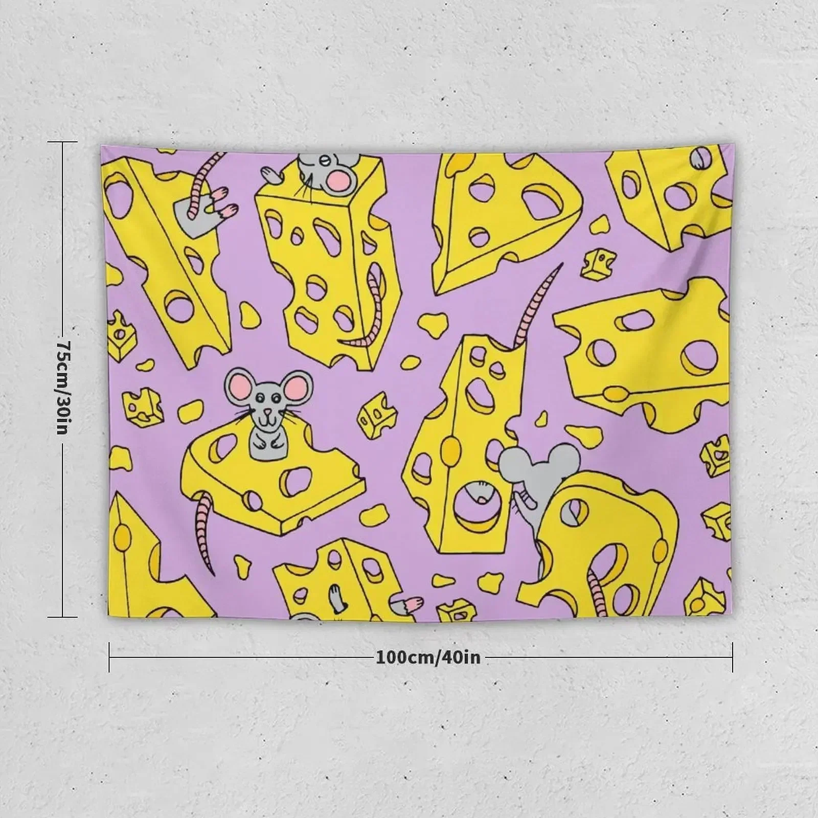 Mice and Swiss Cheese || Purple Palette || Kitchen || Abstract Animals Tapestry Anime Decor Room Decore Aesthetic Tapestry