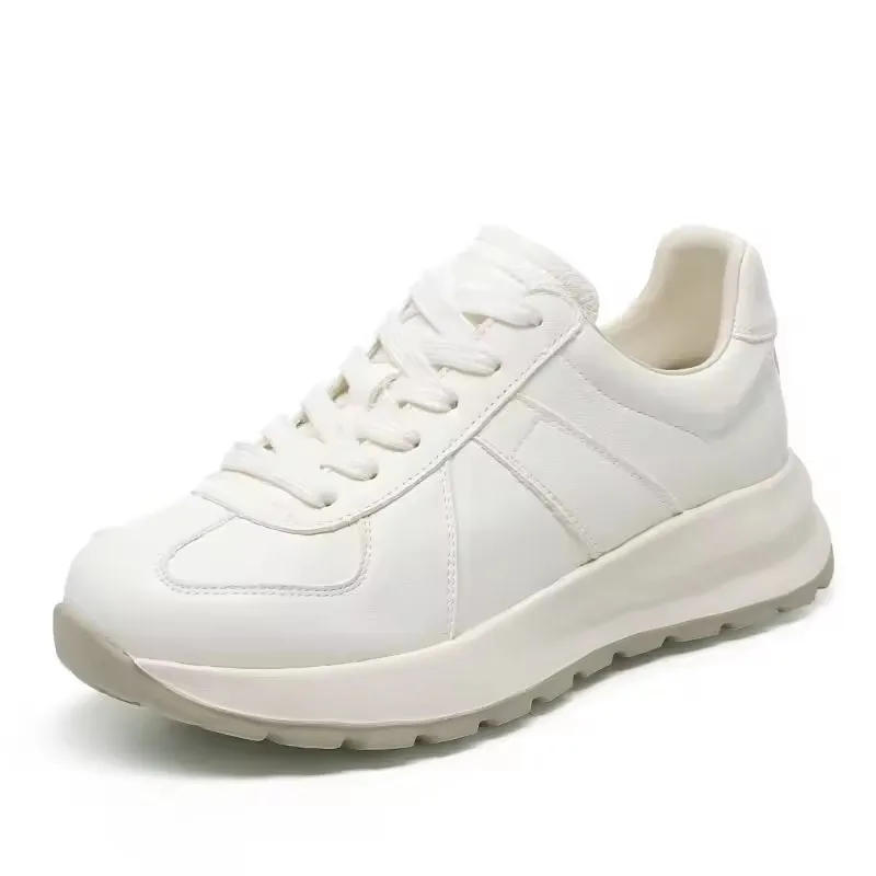 

Кроссовки GKTINOO 2026 на толстой подошве, повседневные, женские, из натуральной кожи, на массивной платформе, с круглым носком, однотонные, на шнуровке