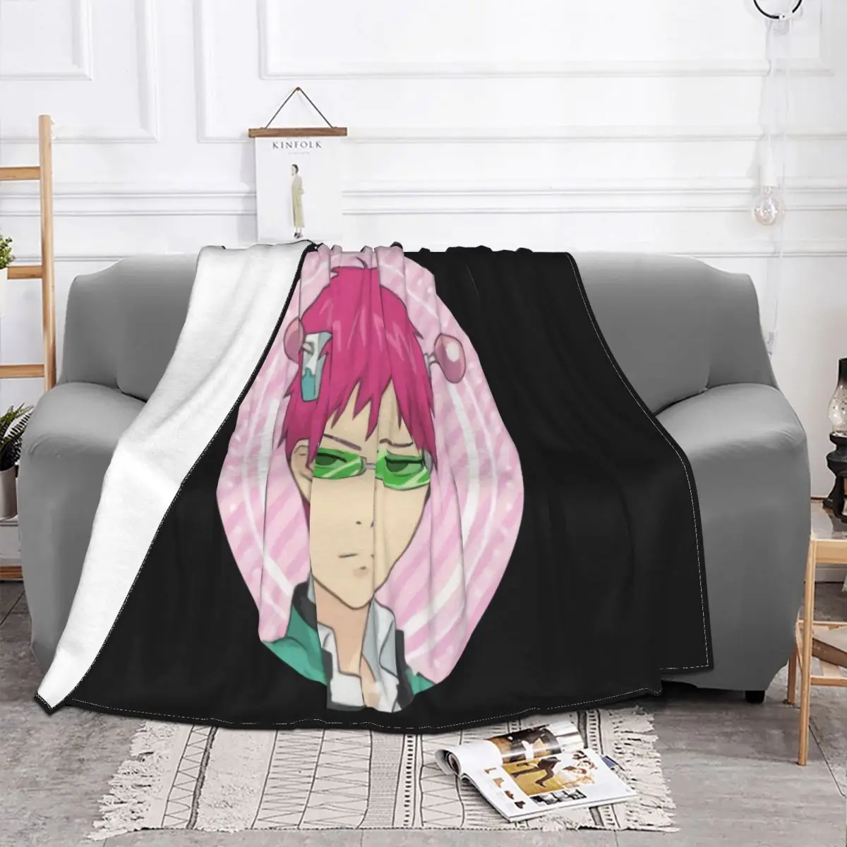 The Disastrous Life Of Saiki K Anime Manga Saiki High Quality High Quanlity Men Famous Print Formal Female Throw Blanket