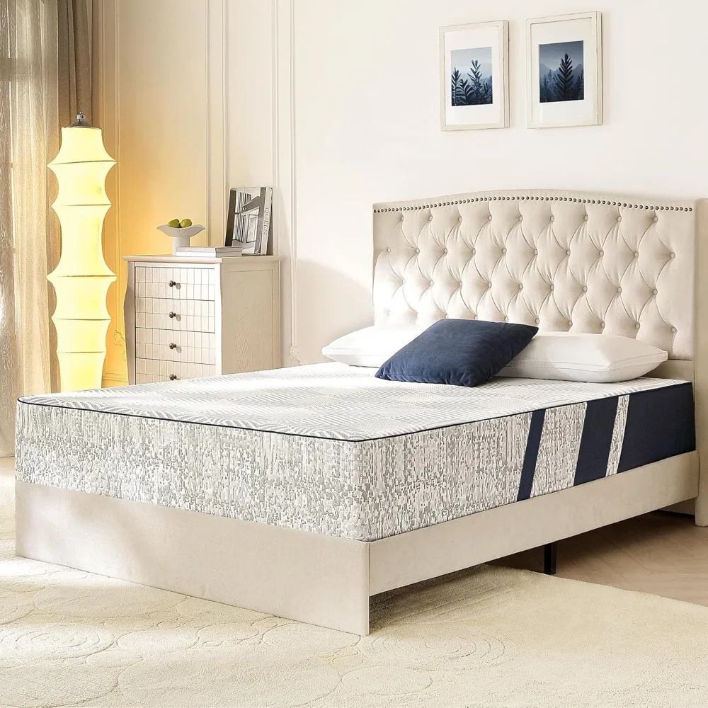 

Queen Mattress,12 Inch Gel Memory Foam Mattress Queen Size, for Pressure Relief & Spine Support, Diamond Pattern Design, Medium