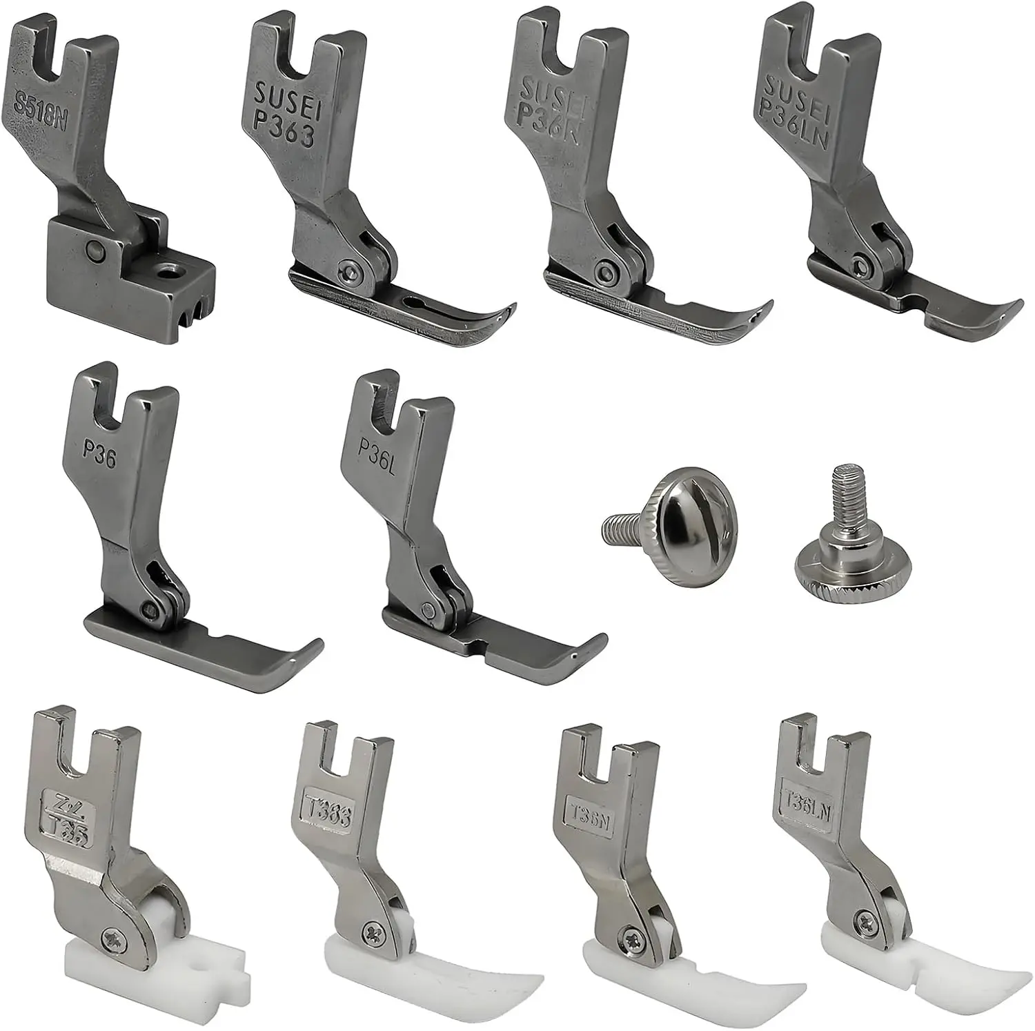 12-teiliges Set mit hohem Schaft und Reißverschluss-Nähfuß für Juki DDL-8700, Singer 400W, Consew 7360R-1, Brother Nähmaschinen-Zubehör