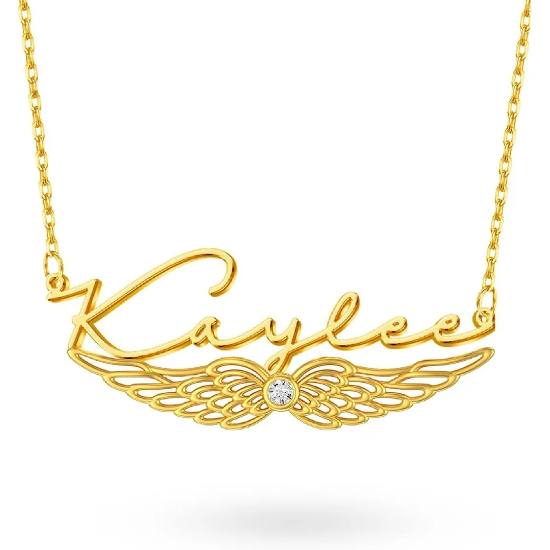 

Personalized Name Necklace for Women 18K Gold Plated 925 Sterling Silver Custom Nameplate Pendant White Diamond Jewelry Gift