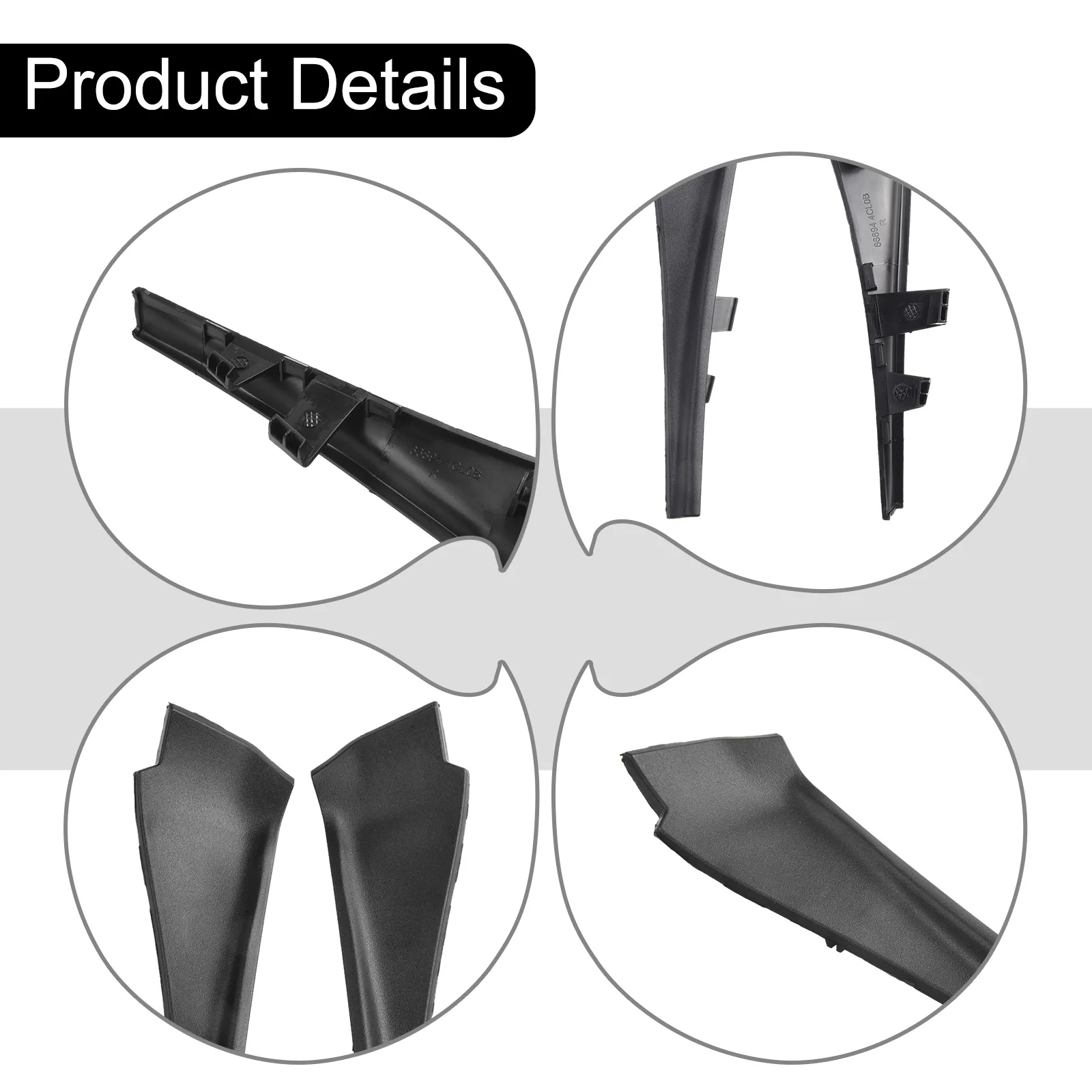 

For Nissan For Rogue Front Windshield Wiper Cowl Extension Trim Replacement 2 Pieces for Model Years 2014 2020
