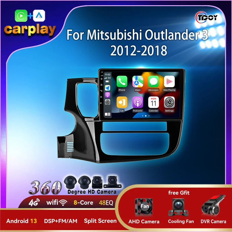 

2Din Android Car Radio Multimedia Automotive Carplay Android Auto Wireless For Mitsubishi Outlander 3 2012-2018 Autoradio Stereo