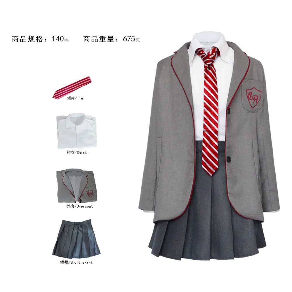 Movie Matilda Cosplay Costume Girls School Uniform Coat Skirt Roald Dahl's Matilda the Musical Halloween Cosplay Outfit for Kids