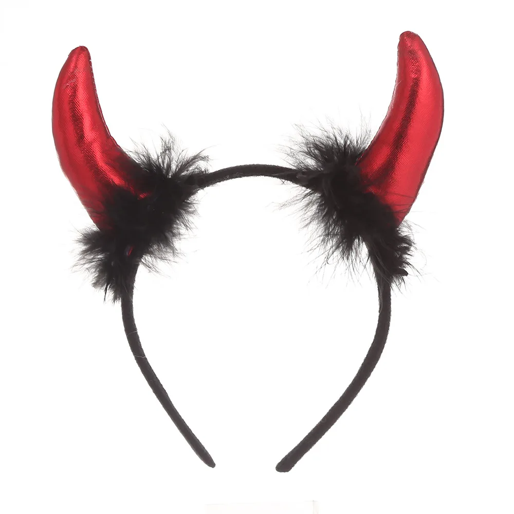 Animal Cool Horn Headband Cartoon Cool Devil Cosplay Feather Photo Props