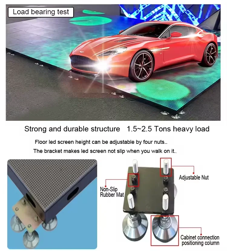 أرضية الرقص المحمولة LED المغناطيسية P4.81 أرضية الرقص التفاعلية تصميم جديد لون جيد القدرة على الاستنساخ صورة واضحة #6