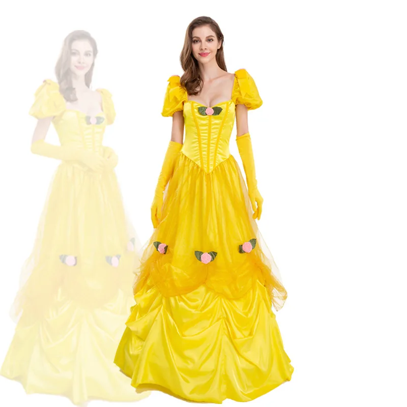 

Adult Halloween Costume Party Beauty And the Beast Princess Dress Stage Performance Outfit Women's Traditional Clothing