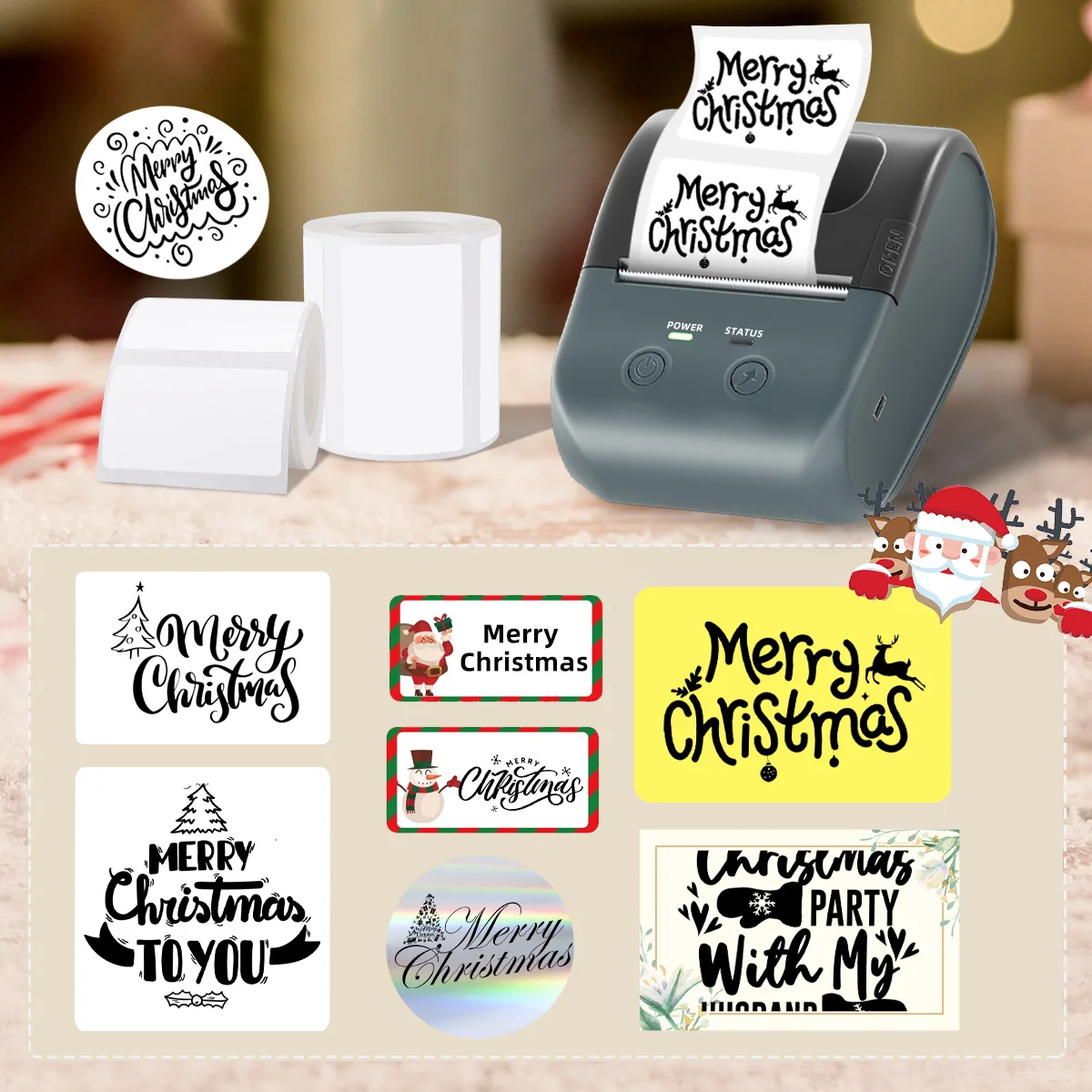 Etichettatrice portatile wireless Stampante termica alimentata tramite USB Design compatto per codici a barre per piccole imprese ideale per regalare