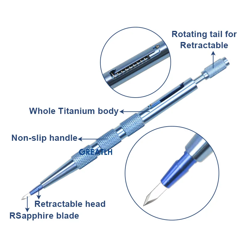 Titan Eye Ophthlamic Surgical Instruments Saphirmesserklinge oder Spitzen