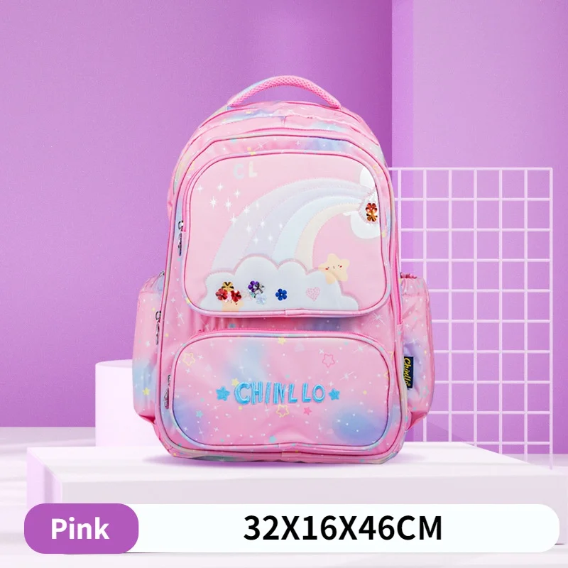 Large Capacity New Girl Princess Shining Boy Rocket Cartoon Fashion Schoolbags Cute Children Sweet Starry Sky Light Backpacks