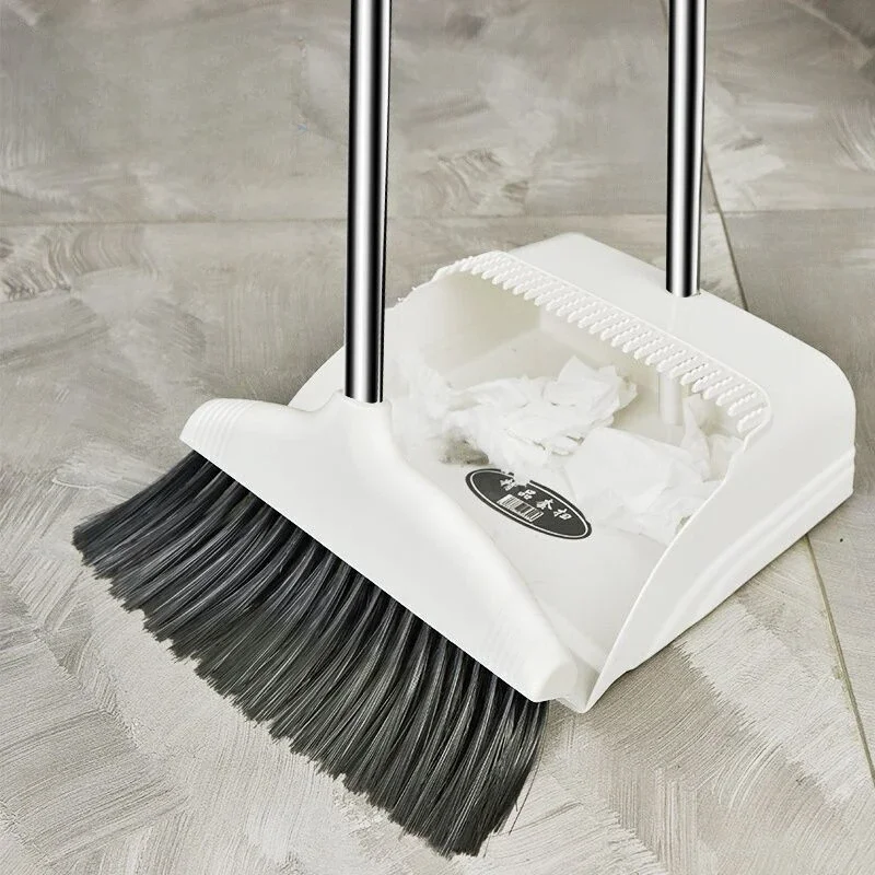 

Office Folding Broom Dustpan Set Household Thickened Vertical Dustpan Non-stick Hair Cleaning Tools Sweeping Broom Two-piece Set