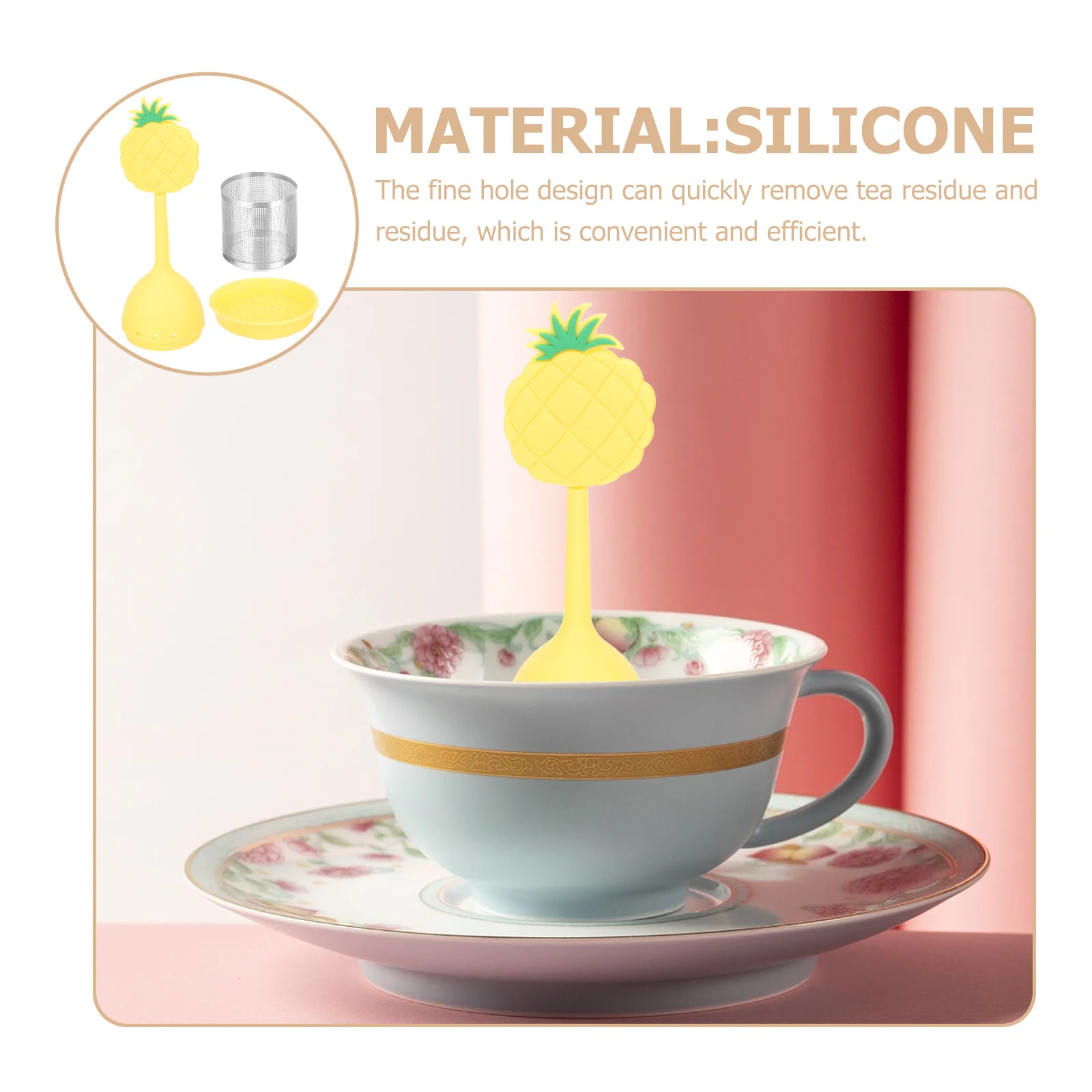 

Silicone Infuser Reusable Stainless Steel Fine Mesh Filter For Loose Leaf Tea Brewing Kitchen Tea Strainer Tool