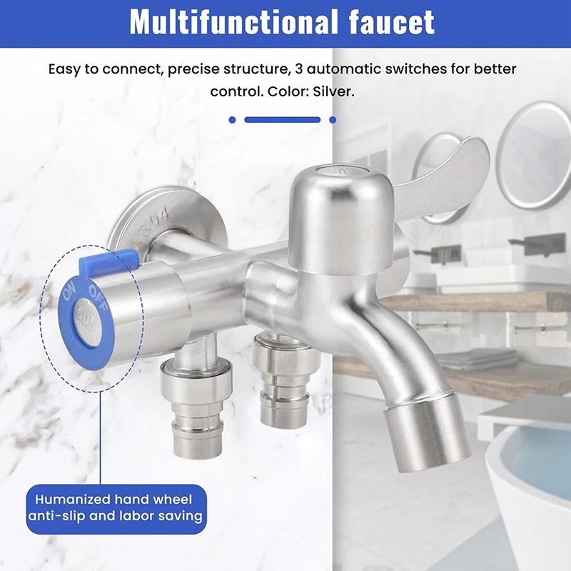 

Выпускной разветвительный клапан 1-в-3 из нержавеющей стали — многопортовый переключатель для стиральных машин и бытовых линий воды