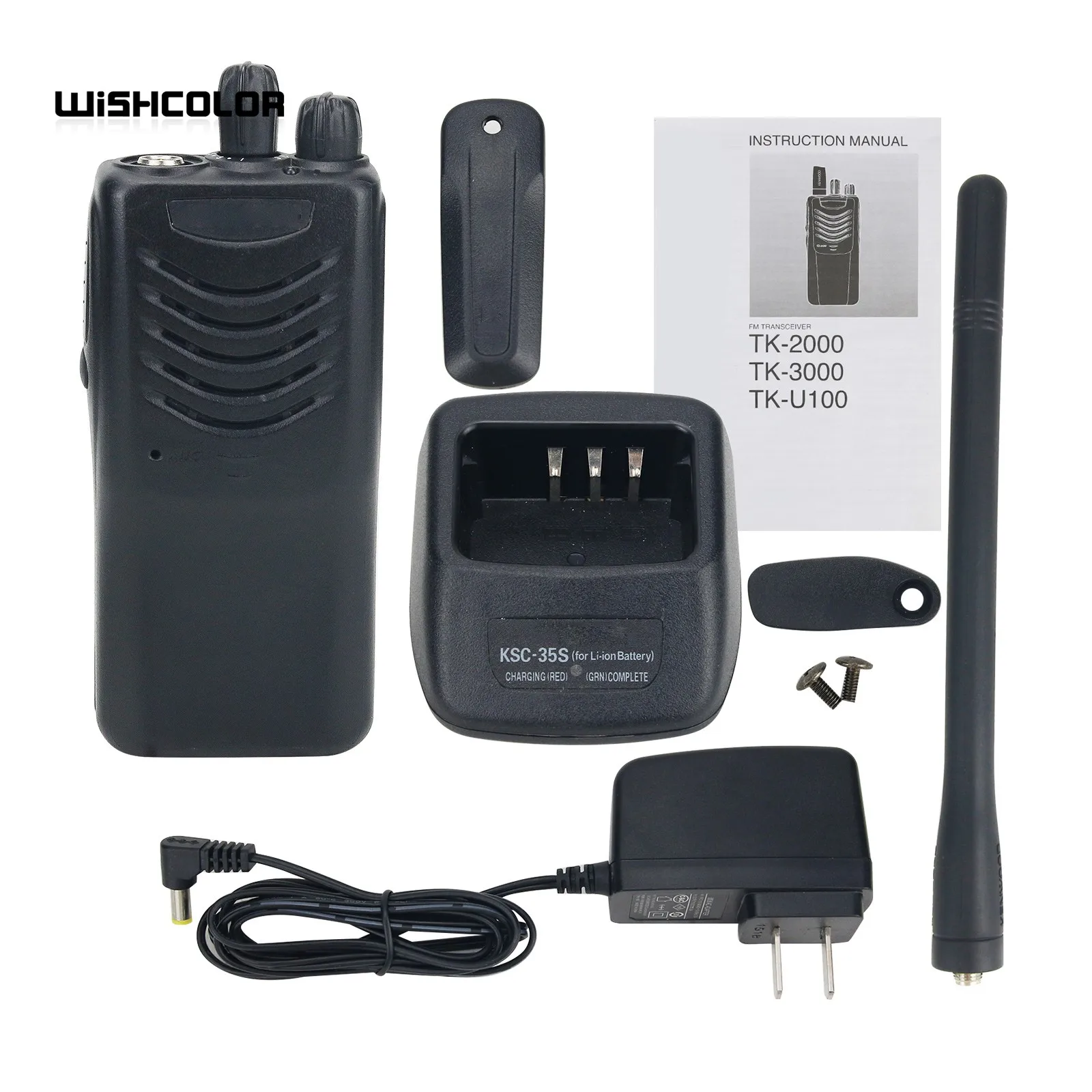 Wishclolor TK-3000 4W 3-5KM Portable Walkie Talkie UHF Radio 440-480MHz 16CH Handheld Transceiver for KENWOOD