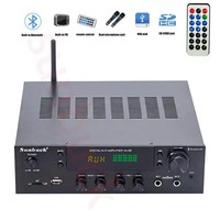 SUNBUCK 400W 2.0 Home Theater Amplifiers HiFi bluetooth Power Amplifier Stereo Audio Karaoke FM Receiver USB SD 2 Mic Input