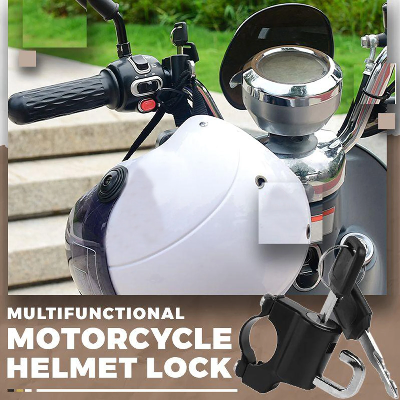 Мини-портативный одиночный замок для шлема) Универсальный замок для мотоциклетного шлема