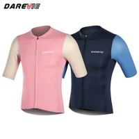 DAREVIE Maillot de ciclismo para hombre SPF 50+, camiseta de ciclismo de nivel de entrenamiento para hombre, ropa de ciclismo suave y ligera antideslizante de secado rápido