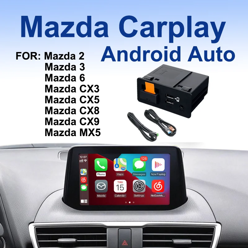 Upgrade Mazda CarPlay Apple Android Auto USB Hub Adapter for Mazda 2 3 6 CX3 CX5 CX8 CX9 MX5 Retrofit Kit