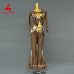 Belly Dance suit Jumpsuit Tassel Rompers Performance Clothes Profession Custom Female Adult Child Elegant Competition Clothing