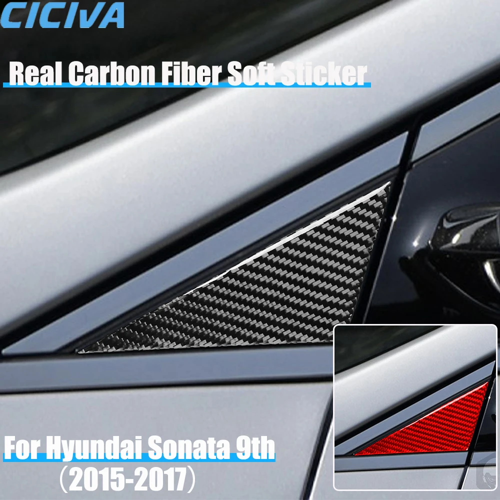 

Real Carbon Fiber Car Accessories A-pillar Decorative Panel Trim Cover Soft Sticker For Hyundai Sonata 9th LF 2015 2016 2017