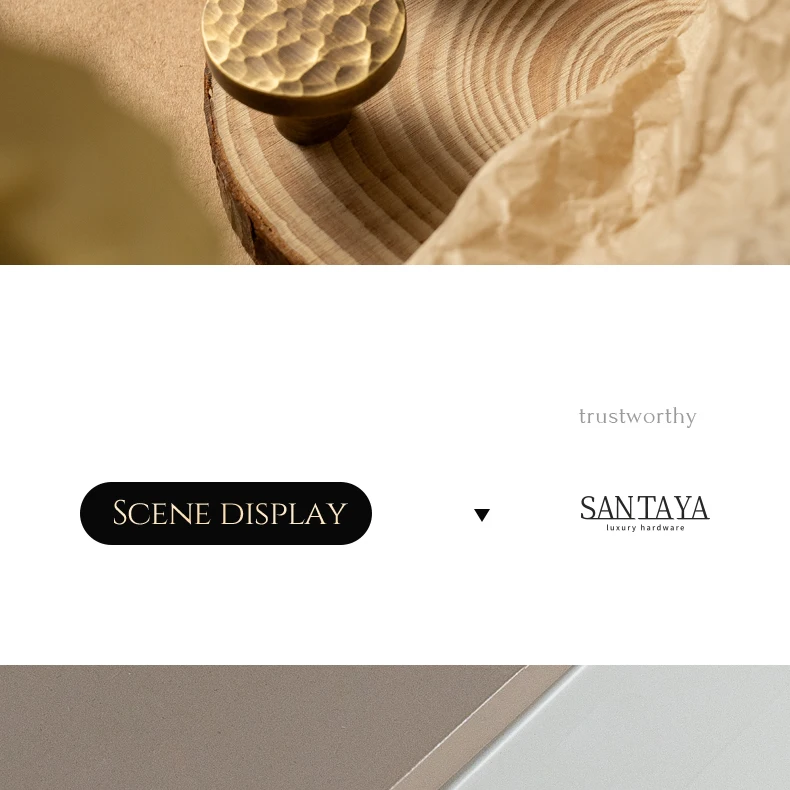 Hammered brass cabinet knob in antique brushed finish — product image 10