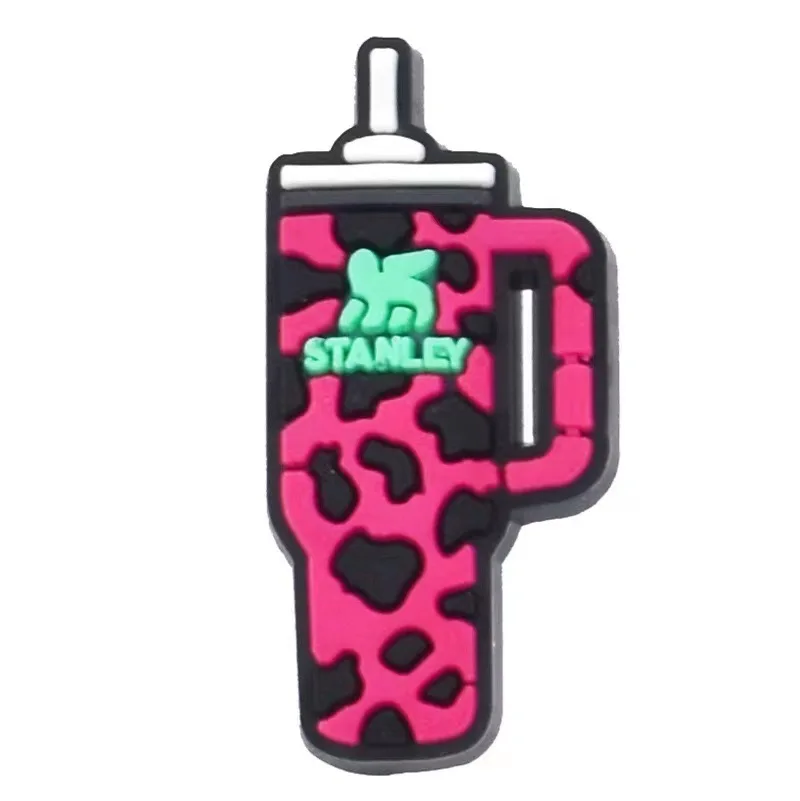 12pcs Cartoon Water Cup Series Shoe Charms Set For Bag Bubble Slides Sandals, PVC Shoe Decorations Accessories image 5