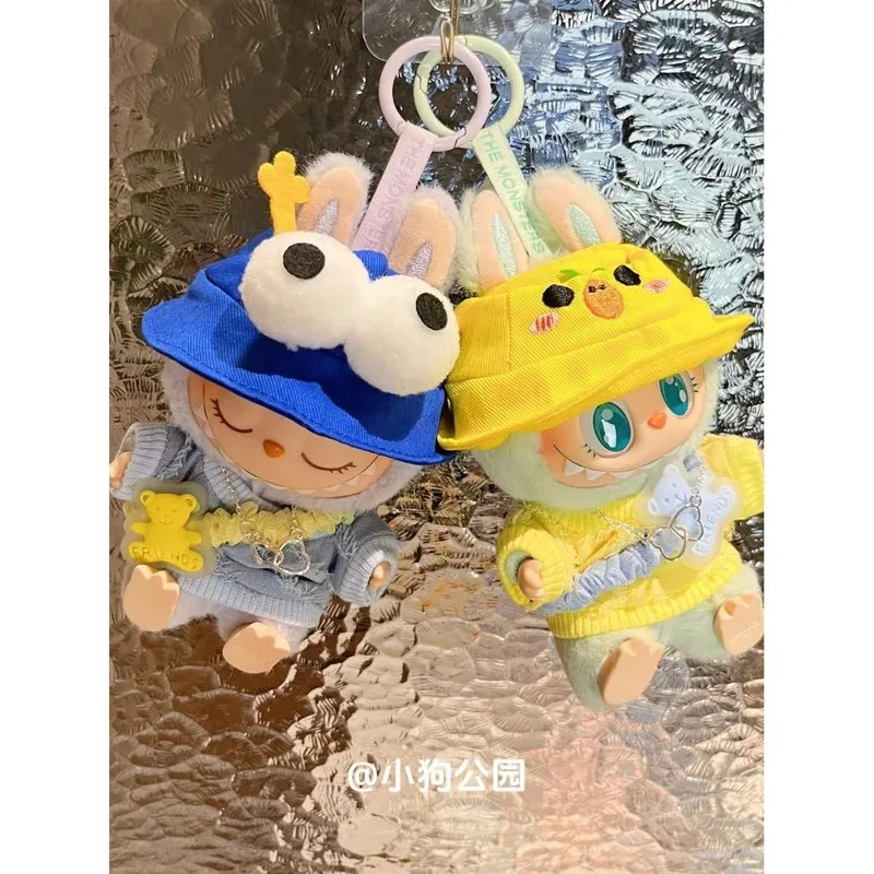 

Labubu Cute Baby Clothing Set with Necklace, Blue and Yellow Four Piece Set, Excluding Handmade for Children