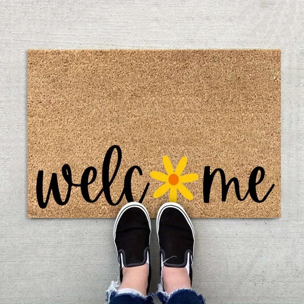 40x60cm Decorative Summer Non Slip Welcome Doormat Low Profile Mat for Front Door Entryway Bathroom