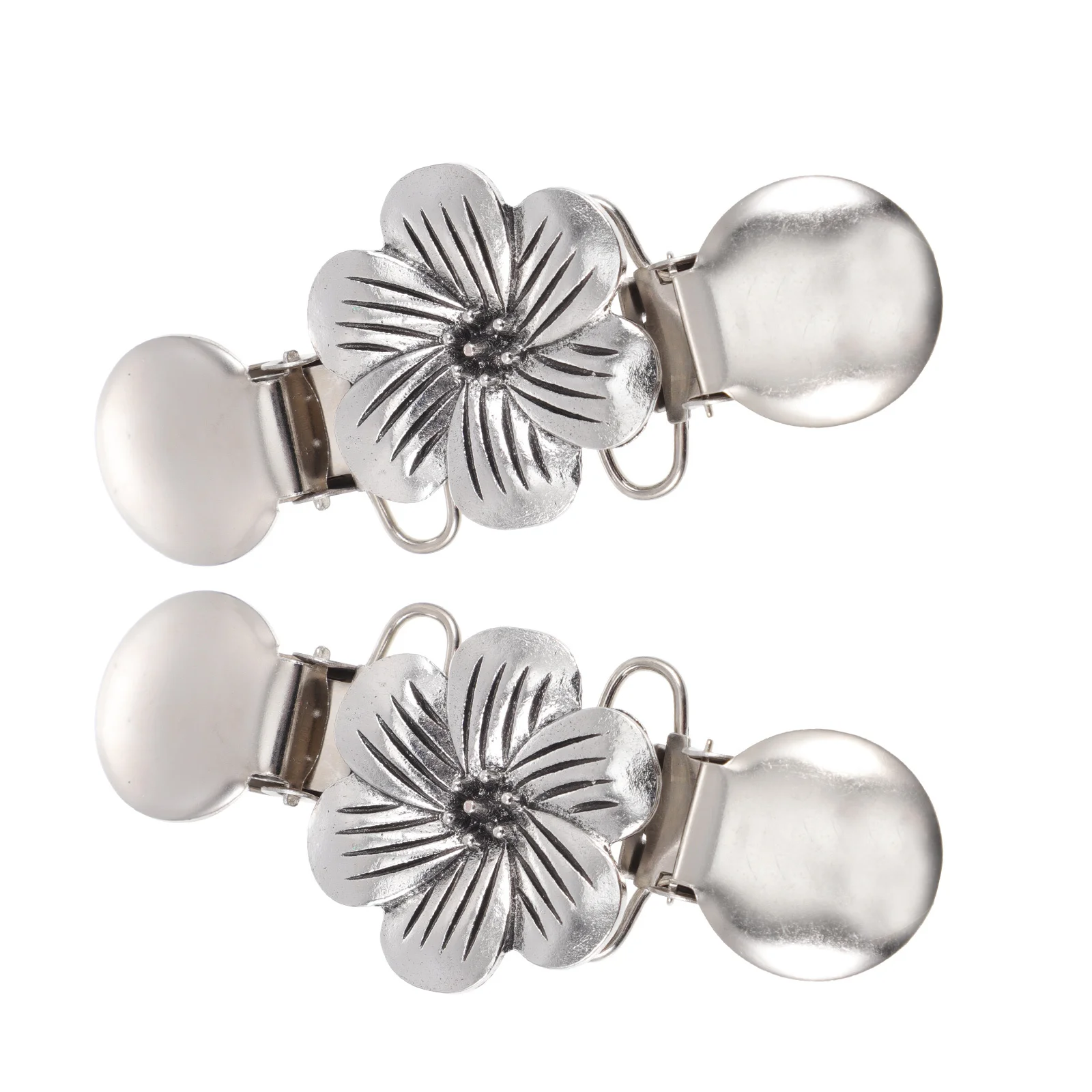 2 قطعة مكافحة أفرغت طوق أبازيم الرجعية زهرة سترة المشابك خمر شال كليب للنساء الملابس والاكسسوارات فستان سترة واقية #3