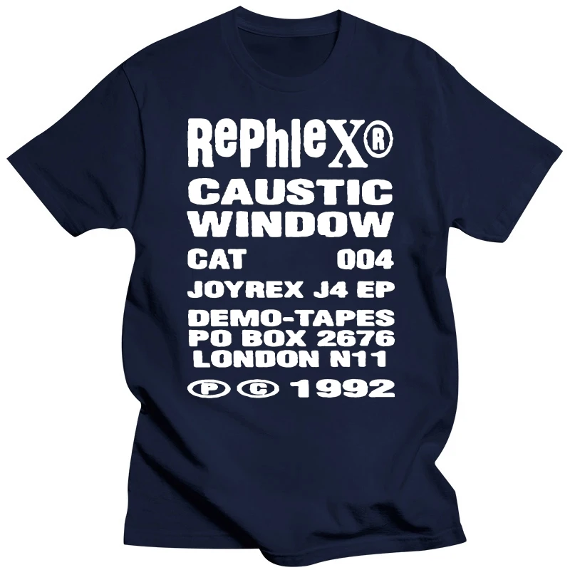 Caustic Window Short Sleeve  T Shirt AFX Aphex Twin Rephlex Records Acid House IDM Techno Selected Ambient Works Autechre Warp