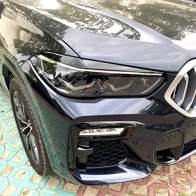 Dla BMW- X5 G05 X6 G06 2019 2020 2021 2022 przedni reflektor osłona lampy pasek do brwi naklejki wykończeniowe