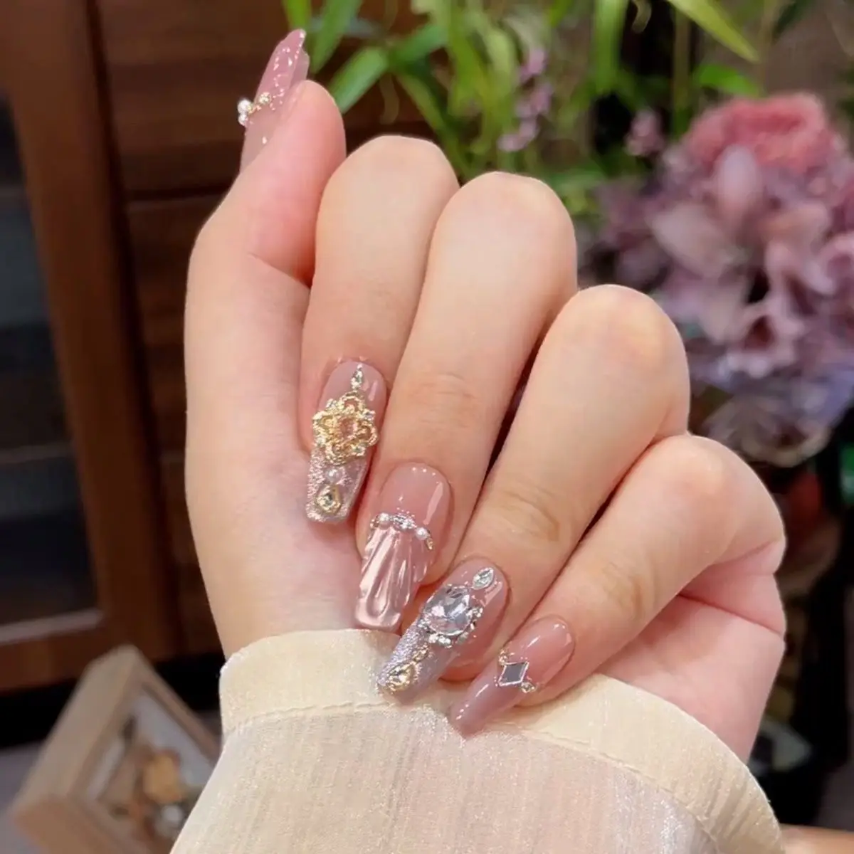 10 pièces à la main longue ovale français 3D amande faux ongles nouveau Summe rDreamy presse sur les ongles avec gelée colle lime à ongles ensemble pour fille