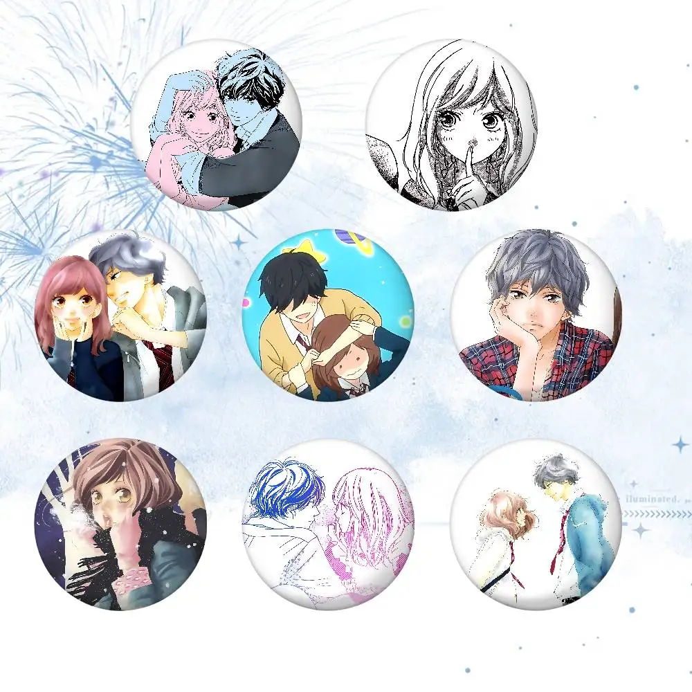 Anime A-Ao Haru Ride Hot Brooches On Backpack Decoration Round Enamel Pins For Jewelry Gifts Bag Accessorys