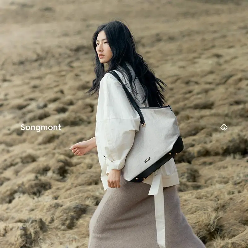 حقيبة Songmont الصغيرة المربعة - محفظة Mountain Rambler Denim Crossbody، طراز للجنسين