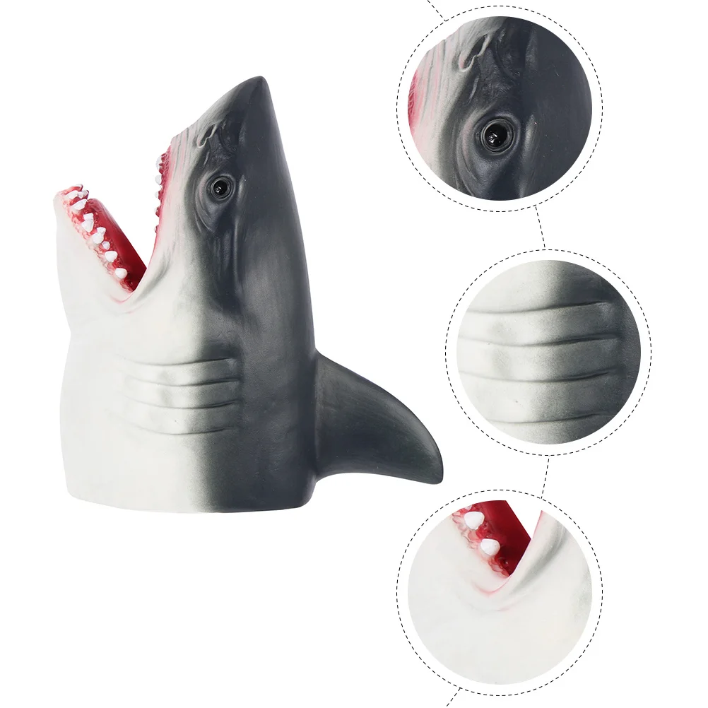 หุ่นนิ้วมือรูปฉลาม 2 ชิ้น สมจริง เหมาะสำหรับการเรียนรู้สำหรับเด็ก ใช้เล่นเล่านิทาน สร้างสรรค์ ฝึกการประสานงานระหว่างมือและสมอง รูปสัตว์การ์ตูน