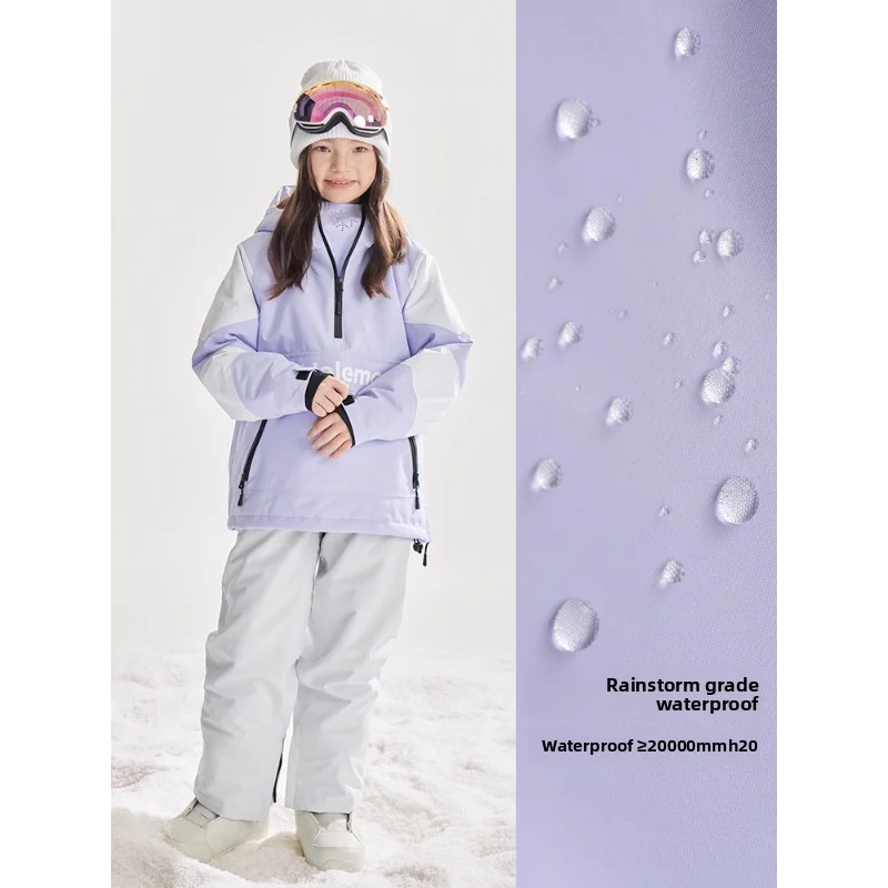 Giacca da sci per bambini Coldelement per ragazzi e ragazze: addensata calda, impermeabile antivento, per snowboard e sci, abbigliamento da neve invernale