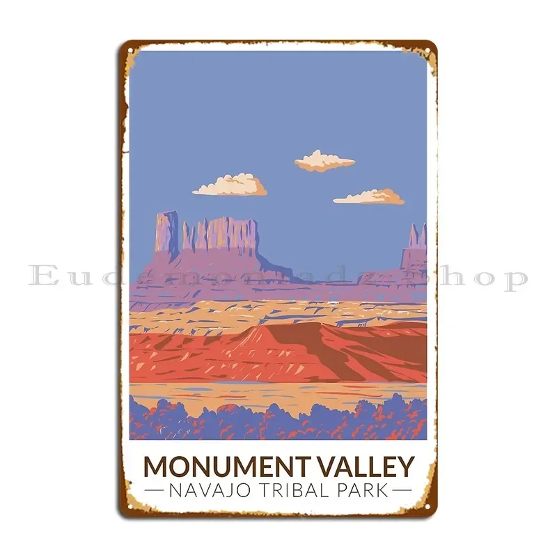Monument Valley Navajo Tribal Park Travel Art Vintage Metal Plaque Poster Wall Mural Designer Cave Wall Decor Tin Sign Poster