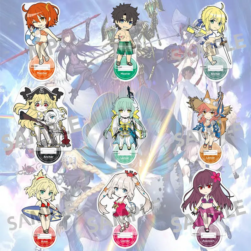 FateGrand Order 10CM Cute Chibi Anime Acrylic Stand Figure Desk Decoration for Anime Fans Collectible Toy Keychain