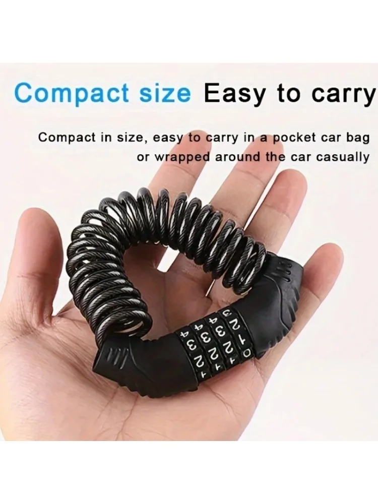 AliExpress NONE Bicycle Lock Wire Rope Chain 4 Digit Password Lock Mountain Bike Motorcycle Anti-theft Password Bag Locks Helmet Lock