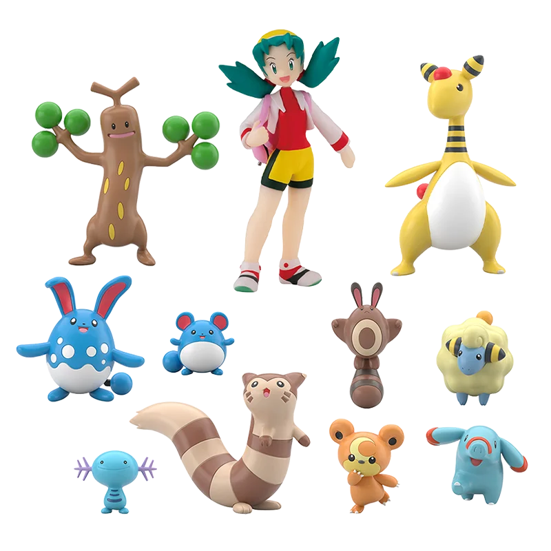 本物のポケモンプロポーショナルタイムシティシリーズかわいいクリス・マリル・アンファロス・ウーパートレンディなおもちゃブラインドボックス誕生日ギフトデスクトップ装飾